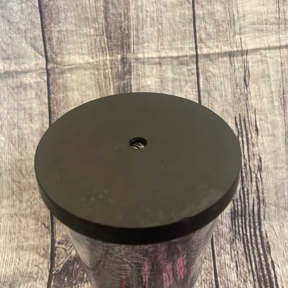 HTF Starbucks Black Line Swirls Circles Tumbler Cold Cup 24oz With Lid NO Straw - Picture 3 of 11